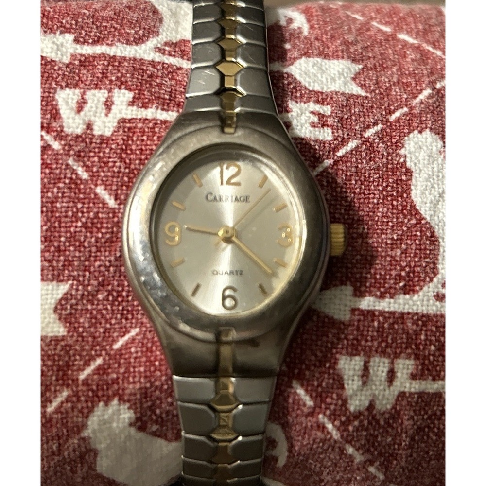 Timex Carriage Wristwatch Grannycore works well 6 1/4" Band New Battery NOTE